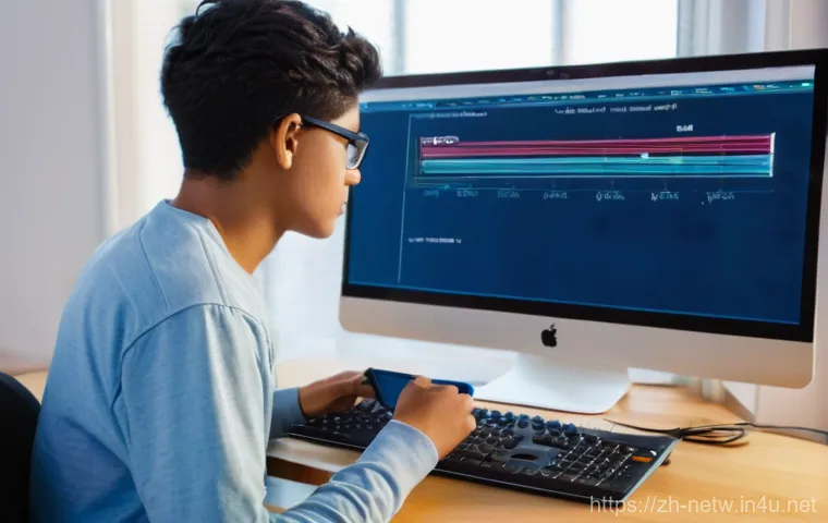 네트워크 실기 시험에서 실수하지 않는 비결 - **Prompt:** A young, determined network engineering student, in their early twenties, with short, ne...