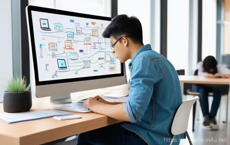 네트워크 실기 시험 대비 효과적인 학습 계획 - **Prompt 1: Deep Understanding and Visualizing Network Concepts**
A young adult (around 20-25 ye...