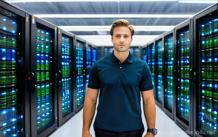 네트워크 자격증 취득 후 데이터센터 경력 전환 - **Prompt:** A wide, expansive view of a pristine, modern data center. Rows upon rows of towering ser...