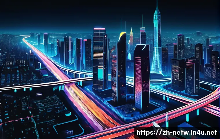 네트워크관리사와 라우팅 프로토콜 활용법의 연계성 - **Prompt: Network Traffic Maestro**
    "A vibrant, futuristic cityscape at night, viewed from a hig...
