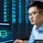 네트워크 실기 시험 대비 네트워크 설정 기법 정리 - A modern classroom or training room setting where a young Chinese-speaking network engineer, wearing...