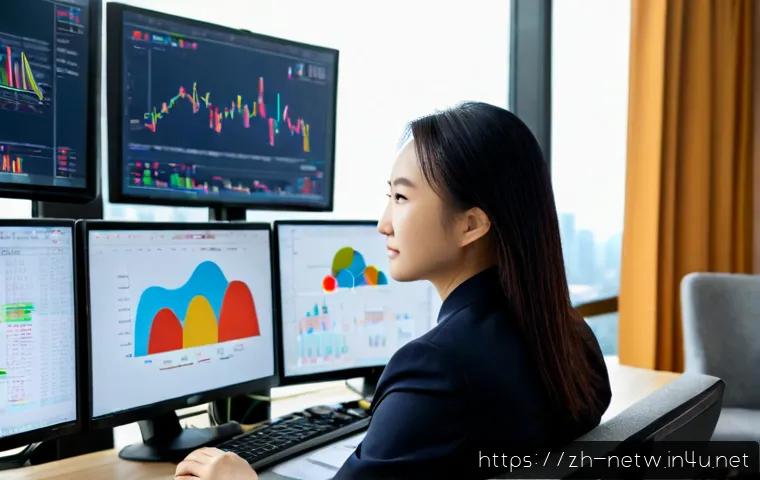 네트워크관리사 취득 후 대기업 취업 성공 사례 - Photorealistic corporate success scene, confident young East Asian network administrator in professi...